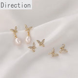 14k Ribbon Diamond Butterfly Ear Acupuncture Earrings Materials