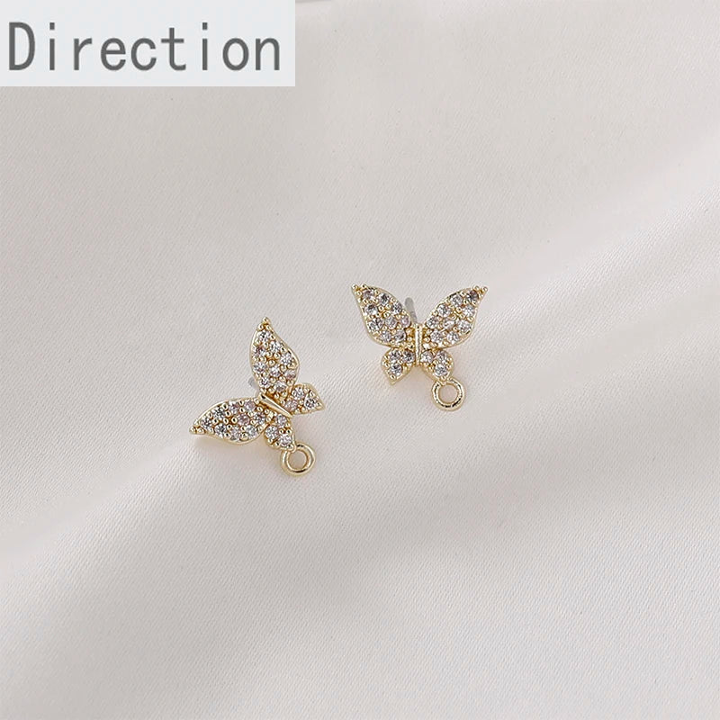 14k Ribbon Diamond Butterfly Ear Acupuncture Earrings Materials