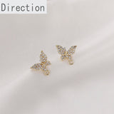 14k Ribbon Diamond Butterfly Ear Acupuncture Earrings Materials