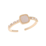 Geometric Love Daily Rings with Micro-Pearl Inlay, 14k Gold Plated