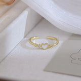 Geometric Love Daily Rings with Micro-Pearl Inlay, 14k Gold Plated