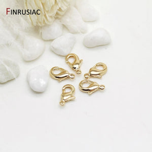 14k Gold Plated Lobster Clasps 10mm 12mm for DIY Jewelry Making