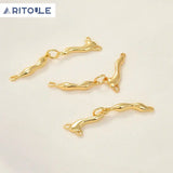 Gold-Plated Branch Double Hanging Link Rod for DIY Beading