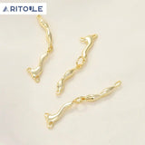Gold-Plated Branch Double Hanging Link Rod for DIY Beading