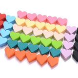 14mm 10Pcs Heart Shape Silicone Beads Teether DIY Necklace Accessories BPA