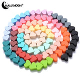 14mm 10Pcs Heart Shape Silicone Beads Teether DIY Necklace Accessories BPA