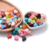 14mm 10Pcs Heart Shape Silicone Beads Teether DIY Necklace Accessories BPA