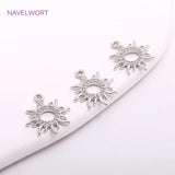 14mm*17mm Rhodium Zircon Sun Charms for Earrings