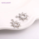 14mm*17mm Rhodium Zircon Sun Charms for Earrings