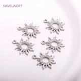 14mm*17mm Rhodium Zircon Sun Charms for Earrings