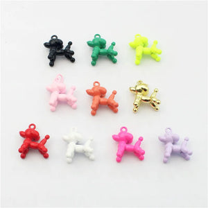 14mm 20pcs Colorful Balloon Dog Enamel Pendant Plating Charm