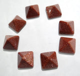 14mm Aventurine Crystal Pyramid Cabochons for Jewelry Making