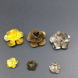 14mm Metal Filigree Flowers Buds Slice Charms Jewelry DIY Findings