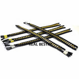 Flat Braided Leather Cord with Stainless Steel Chain for Bracelet Making