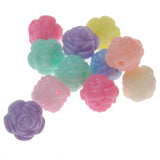 520pcs/Lot 3D Rose Flower Shape Acrylic Beads DIY Accessories Pastel Colors