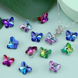14mm Butterfly Pendant Beads Glass Charms Gems Crystal DIY 12pcs/lot