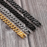 14mm Cuban Link Chain Bracelet Bangle 8.66 Inch 316L Stainless Steel