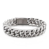 14mm Cuban Link Chain Bracelet Bangle 8.66 Inch 316L Stainless Steel