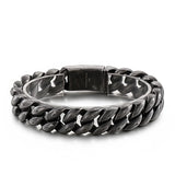 14mm Cuban Link Chain Bracelet Bangle 8.66 Inch 316L Stainless Steel