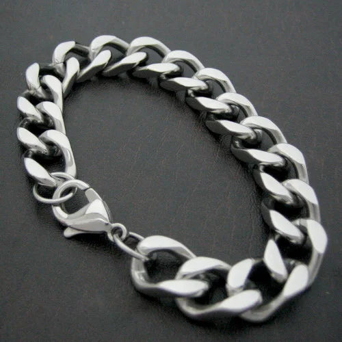 Highly polished Stainless Steel huge chain link bracelet, 9''