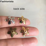 14mm Brass Floral Bead Caps for DIY Jewelry, Gold/Steel/Bronze Flowers Headwear