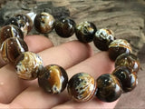 14mm Natural Mexican Sky Beeswax Amber Beads Bracelet