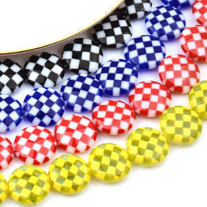 14mm Flat Round Lampwork Glass Beads for Jewelry Making DIY Bracelet Necklace
