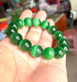 14mm Green Beads Selenite Bracelet Gemstone Stone Crystal Reiki Healing