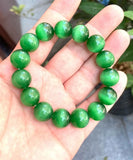 14mm Green Beads Selenite Bracelet Gemstone Stone Crystal Reiki Healing