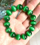 14mm Green Beads Selenite Bracelet Gemstone Stone Crystal Reiki Healing