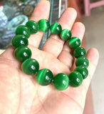 14mm Green Beads Selenite Bracelet Gemstone Stone Crystal Reiki Healing