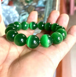 14mm Green Beads Selenite Bracelet Gemstone Stone Crystal Reiki Healing