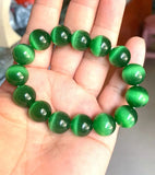 14mm Green Beads Selenite Bracelet Gemstone Stone Crystal Reiki Healing