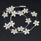 Hand-Carved Flower Shell Bead Charm for DIY Jewelry