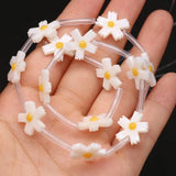 Hand-Carved Flower Shell Bead Charm for DIY Jewelry