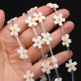 Hand-Carved Flower Shell Bead Charm for DIY Jewelry