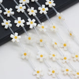 Hand-Carved Flower Shell Bead Charm for DIY Jewelry