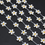 Hand-Carved Flower Shell Bead Charm for DIY Jewelry