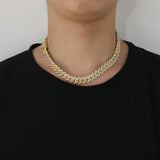 14mm Hip Hop Iced out Cuban Chain Necklace Bling bling Jewelry