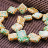 14mm Hot Yellow Riverstones Rain Flower Rainbow Stone Gems Loose Beads
