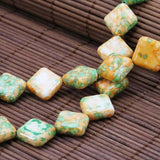 14mm Hot Yellow Riverstones Rain Flower Rainbow Stone Gems Loose Beads