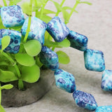 14mm Hot Riverstones Rain Flower Rainbow Stones Gems Diagonal Square