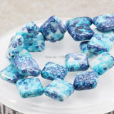 14mm Hot Riverstones Rain Flower Rainbow Stones Gems Diagonal Square