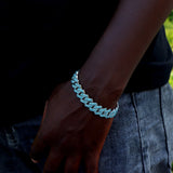 14mm Rhinestone Paved Cuban Link Chain Necklace HipHop Jewelry