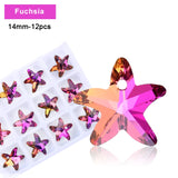 14mm Starfish Pendant Glass Beads Crystal Charms DIY Jewelry Making 12pcs/lot