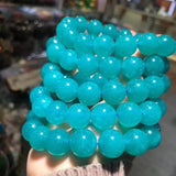 14mm Natural Amazonite Green Necklace Hand String Bracelet Jewelry
