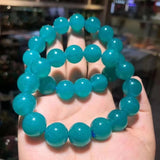 14mm Natural Amazonite Green Necklace Hand String Bracelet Jewelry