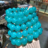14mm Natural Amazonite Green Necklace Hand String Bracelet Jewelry