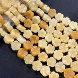14mm Natural Flower Quartz Crystal Agates Jades Stone Beads Spacer Loose
