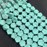 14mm Natural Flower Quartz Crystal Agates Jades Stone Beads Spacer Loose